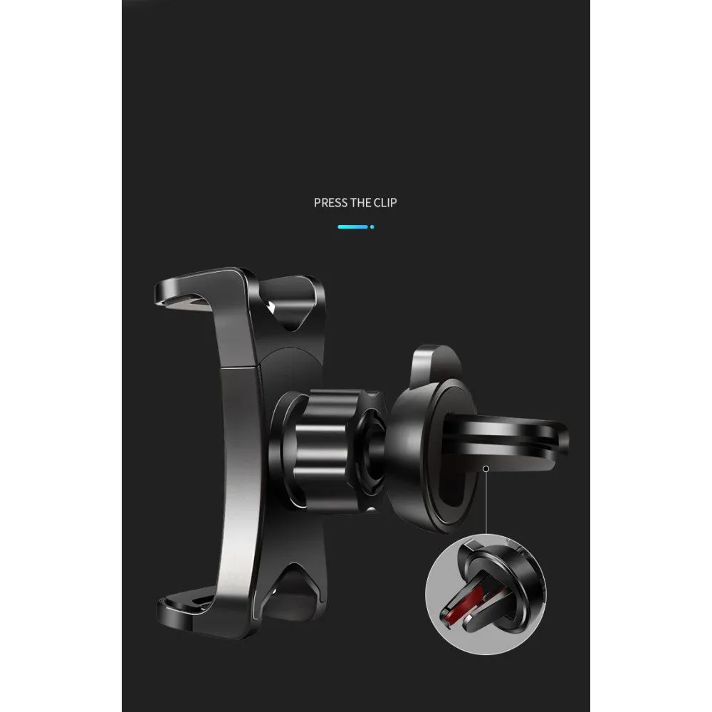 3 in 1 Car GPS Smartphone Holder: Dashboard / Visor Clamp   AC Grid Clip for Sony Xperia 1 Professional Edition (2019) - Black