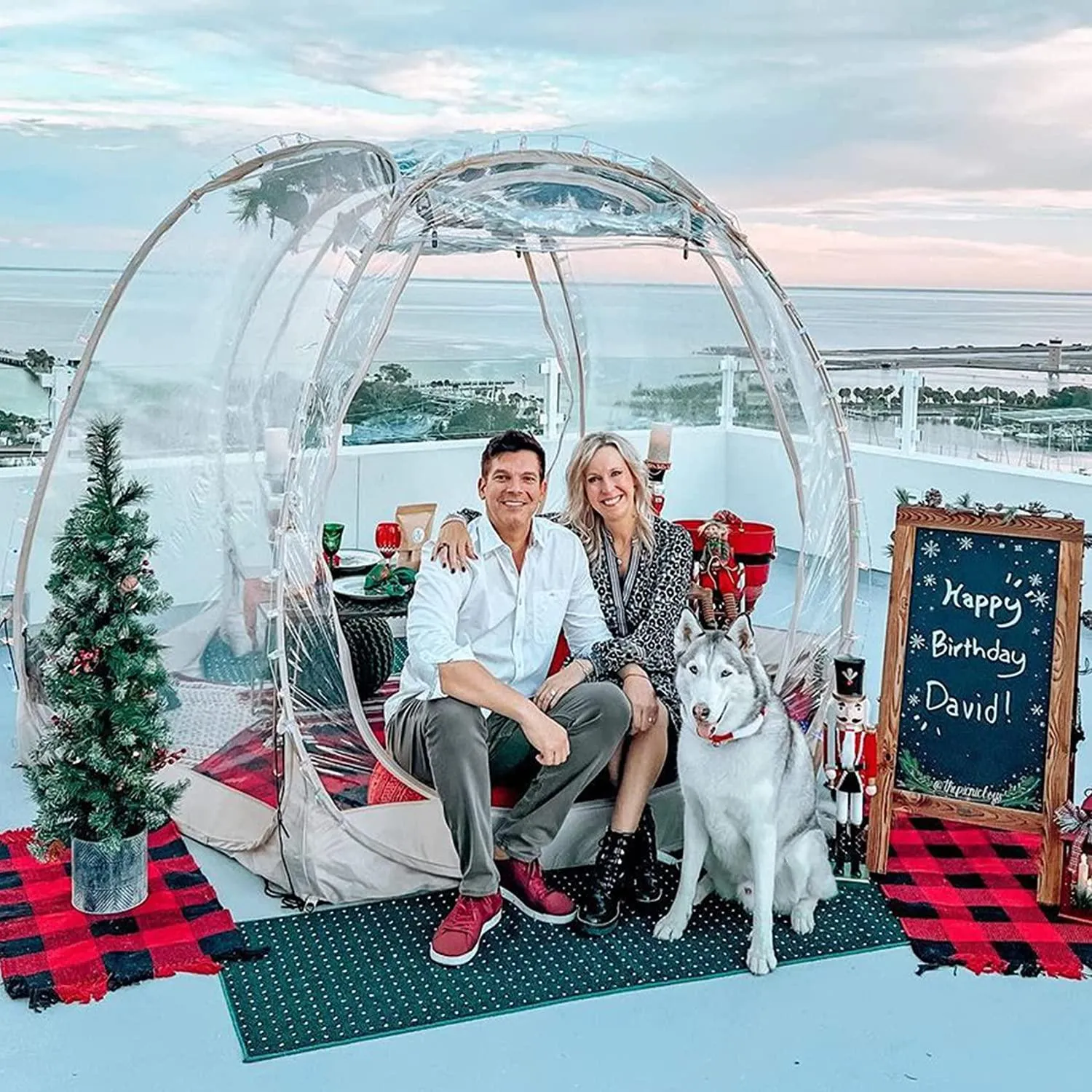 Alvantor 10'x10' 𝐏𝐎𝐏 𝐔𝐏 𝐆𝐀𝐙𝐄𝐁𝐎™, Large Oversize Weather Proof Pod Instant Winter Bubble Tent Portable Outdoor Shelter