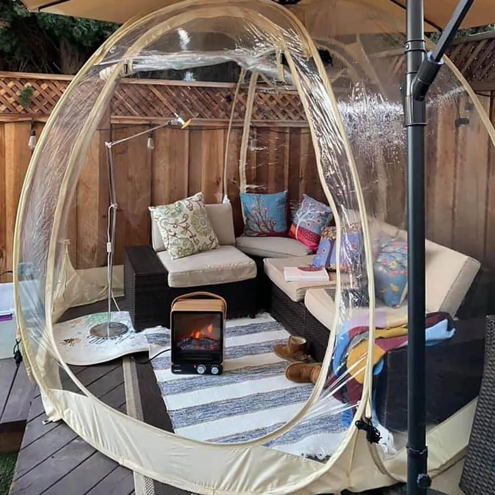 Alvantor 10'x10' 𝐏𝐎𝐏 𝐔𝐏 𝐆𝐀𝐙𝐄𝐁𝐎™, Large Oversize Weather Proof Pod Instant Winter Bubble Tent Portable Outdoor Shelter