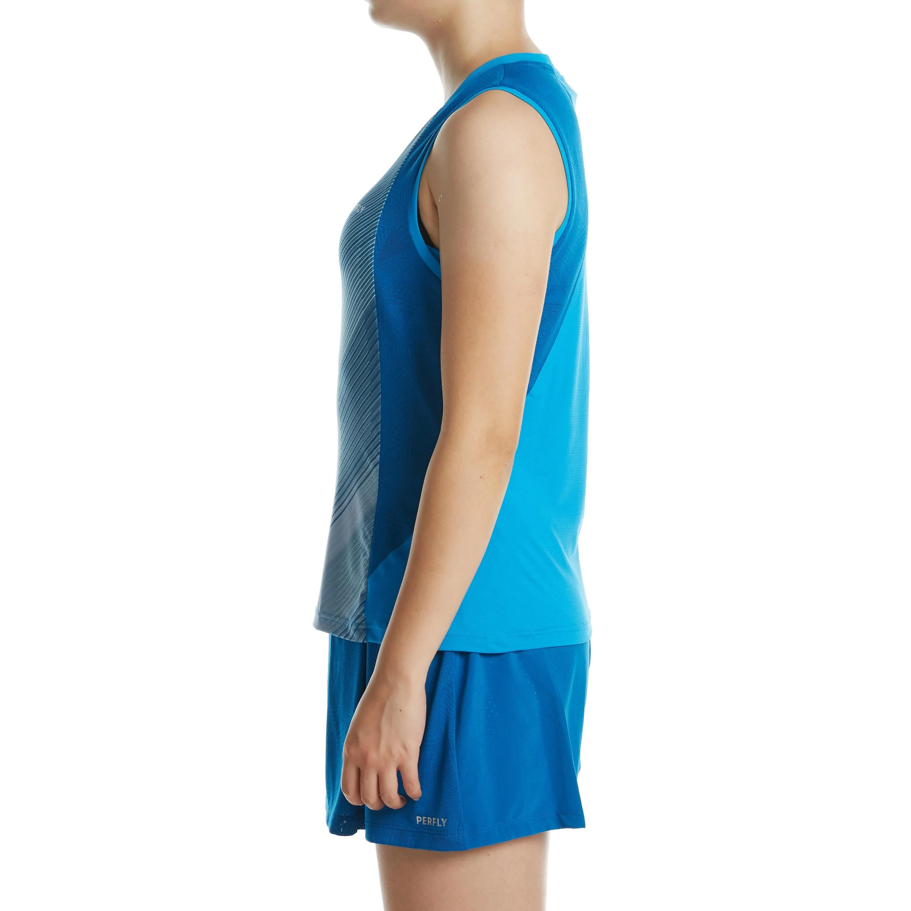 Badminton T-shirt TS 900 women's blue PERFLY, petrol blue