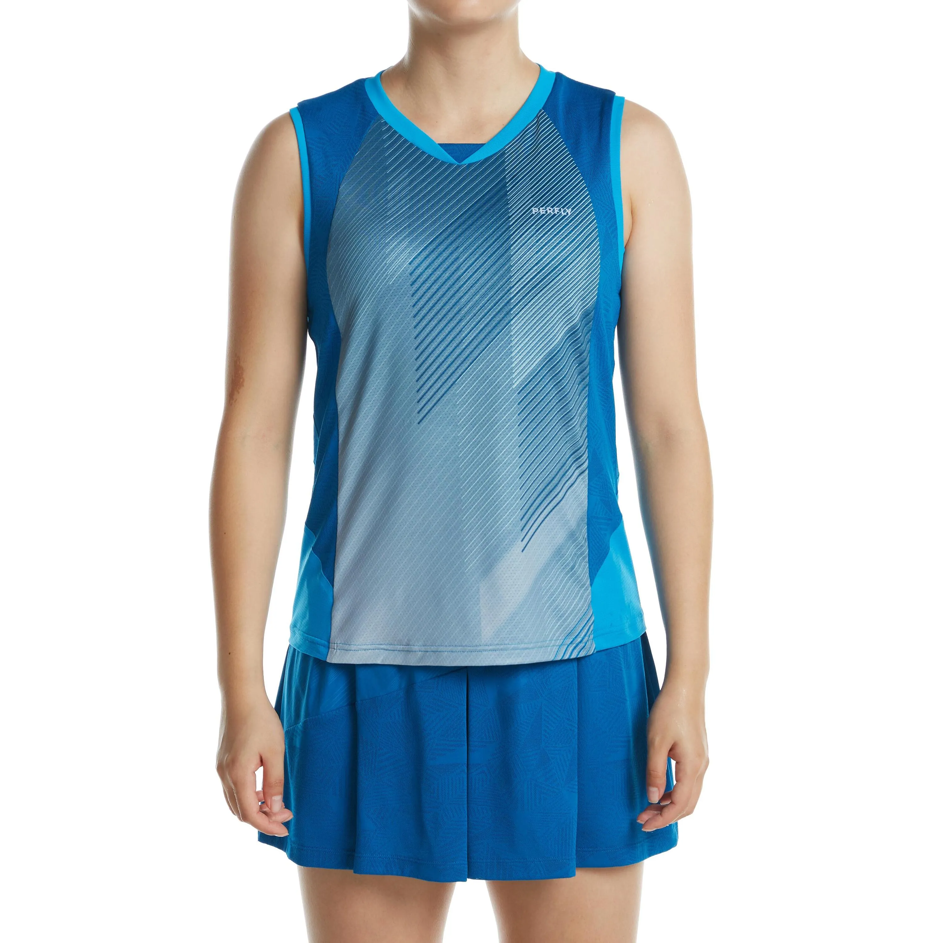 Badminton T-shirt TS 900 women's blue PERFLY, petrol blue