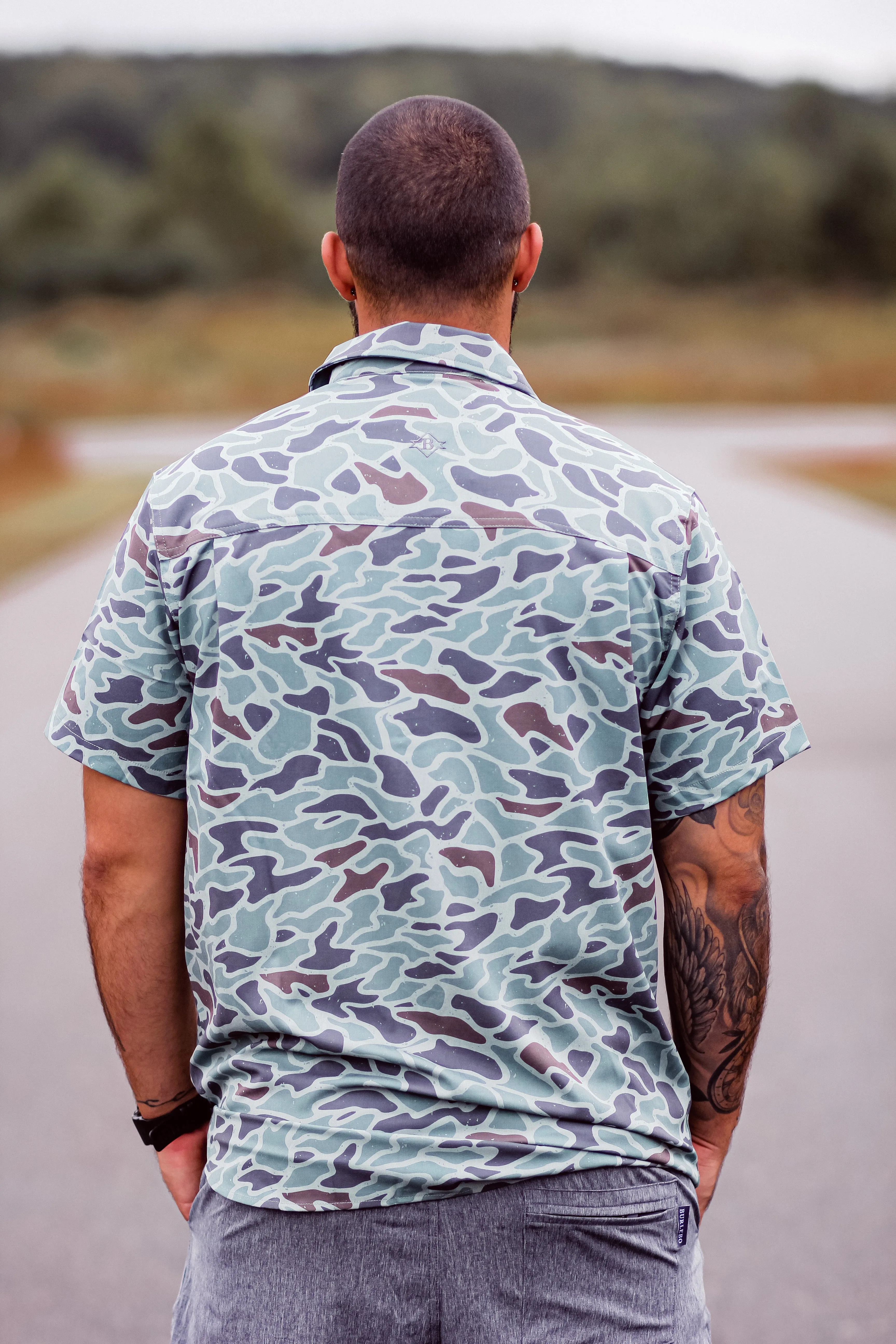 Burlebo Retro Duck Camo Performance Button Up