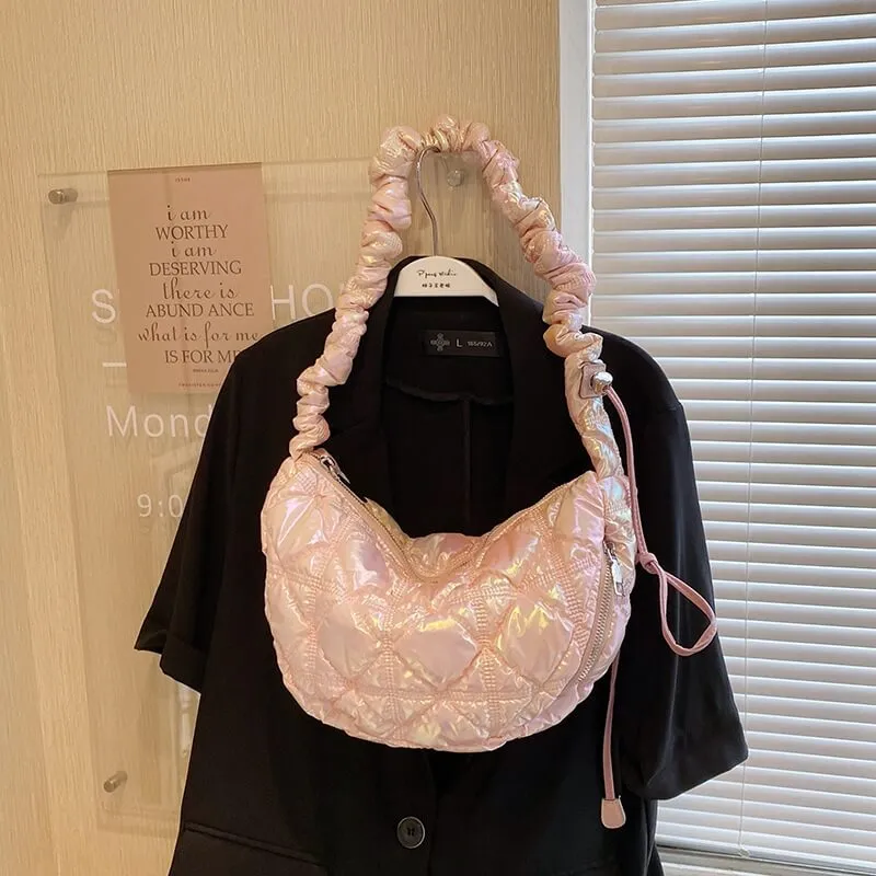 Large Capacity Sling Crossbody Puffer Bag- Showtown