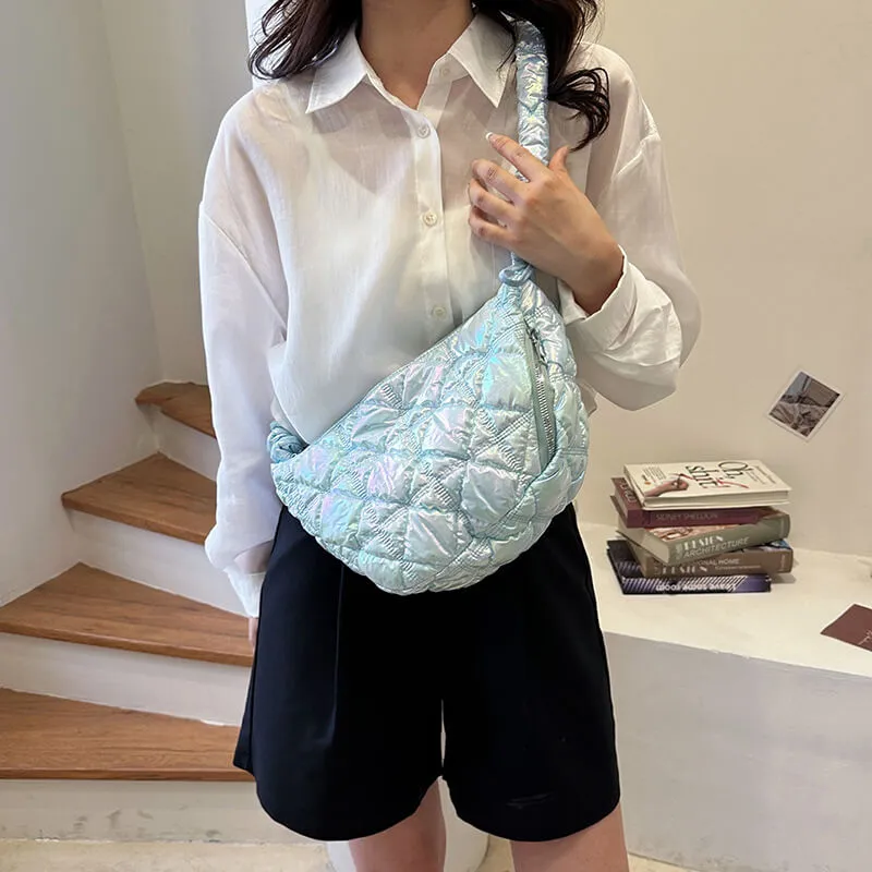 Large Capacity Sling Crossbody Puffer Bag- Showtown