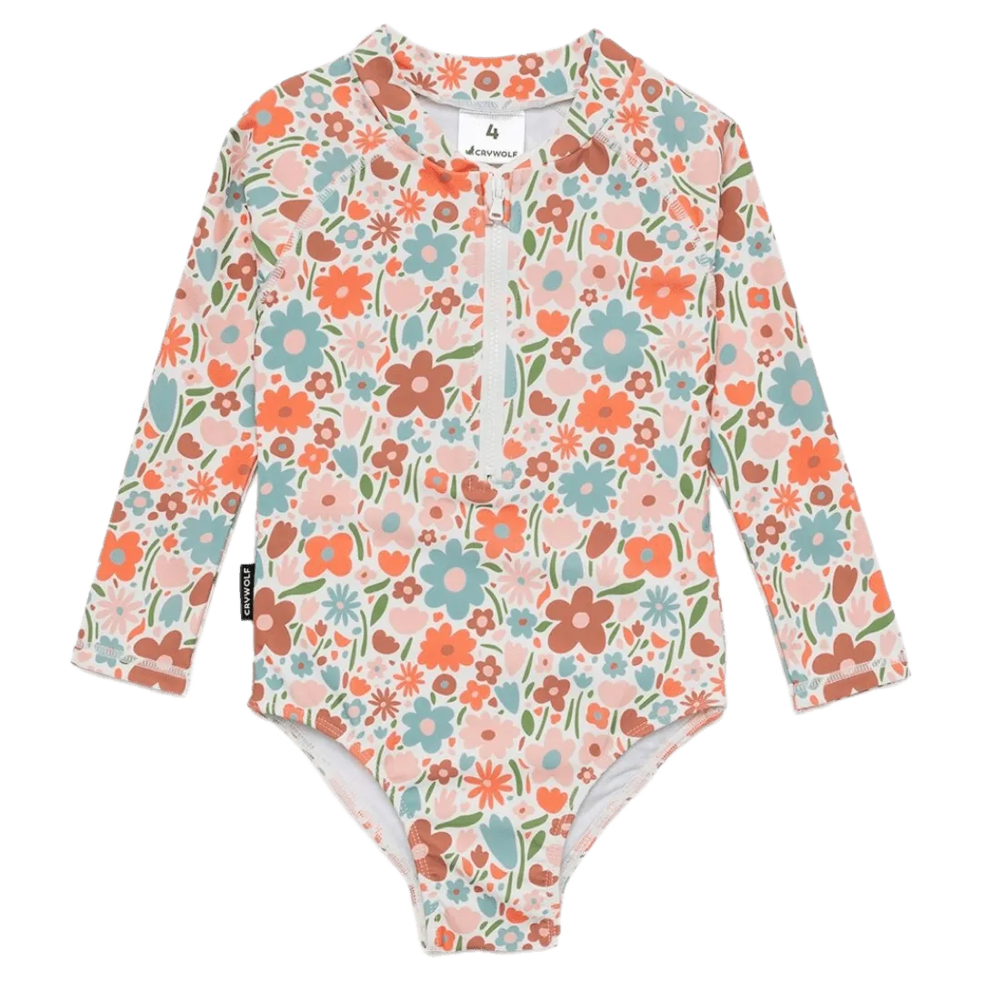 Long Sleeve Swimsuit - Flower Market