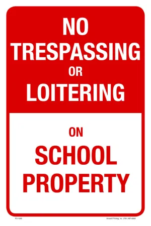 No Trespassing or Loitering Parking Sign, 12"w x 18"h, Full Color