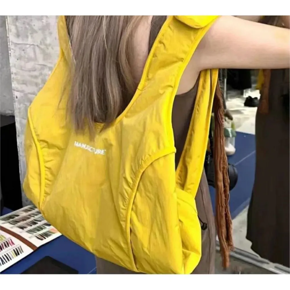 UAKISS  -   Hot Girls Yellow Backpack Women Retro Large Capacity Y2k Backpacks Female Vintage Fashion Mochila Schoolbag Aesthetic
