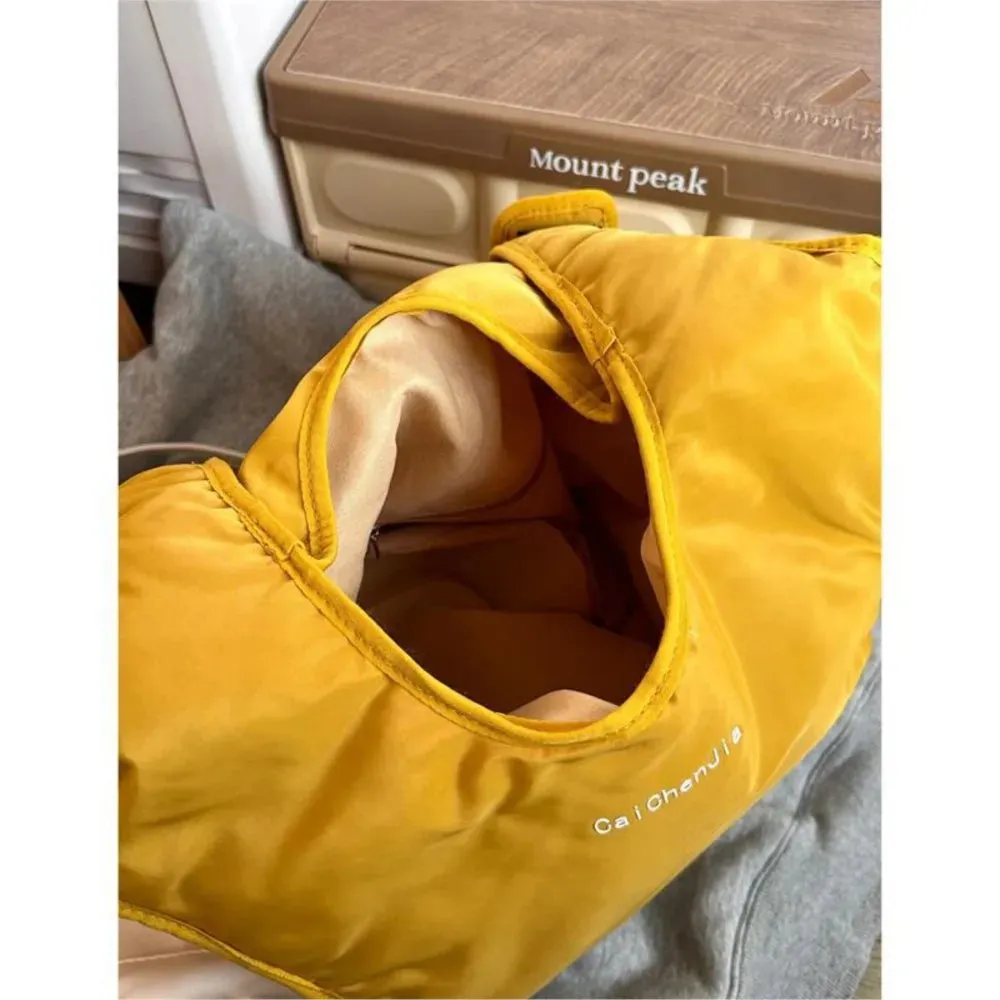 UAKISS  -   Hot Girls Yellow Backpack Women Retro Large Capacity Y2k Backpacks Female Vintage Fashion Mochila Schoolbag Aesthetic