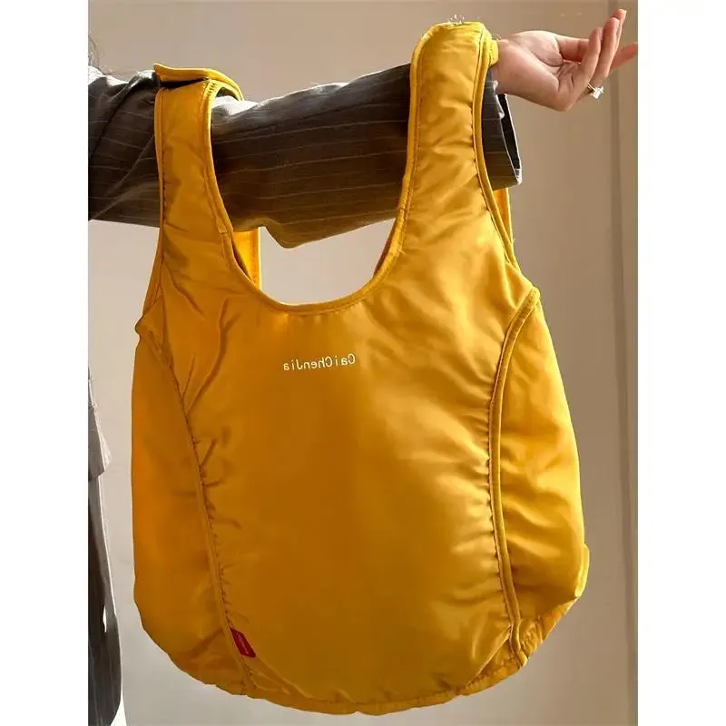 UAKISS  -   Hot Girls Yellow Backpack Women Retro Large Capacity Y2k Backpacks Female Vintage Fashion Mochila Schoolbag Aesthetic