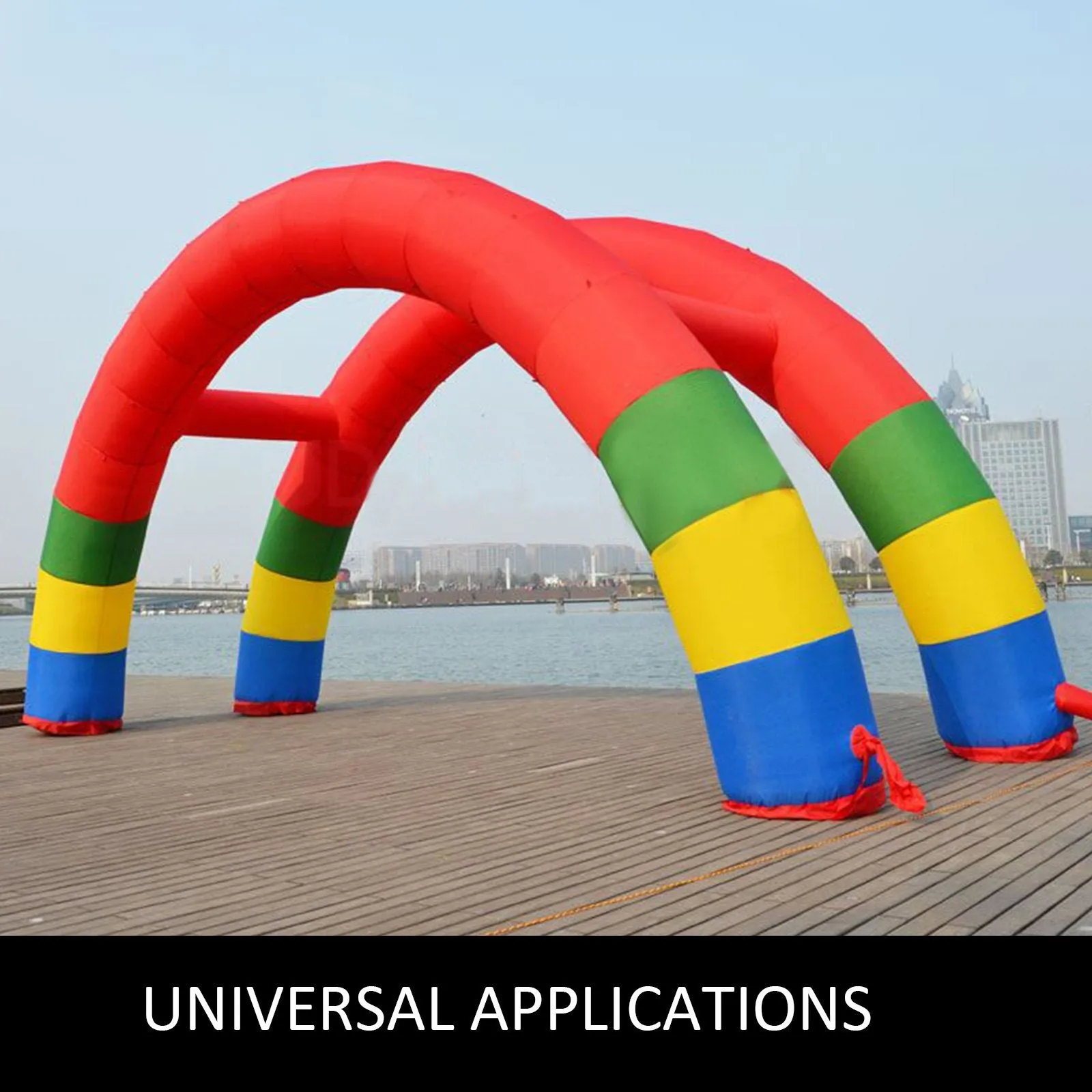 Vevor Inflatable Twin Arches 26.2' x 13.1' Rainbow with 370W Blower Durable Oxford Cloth New
