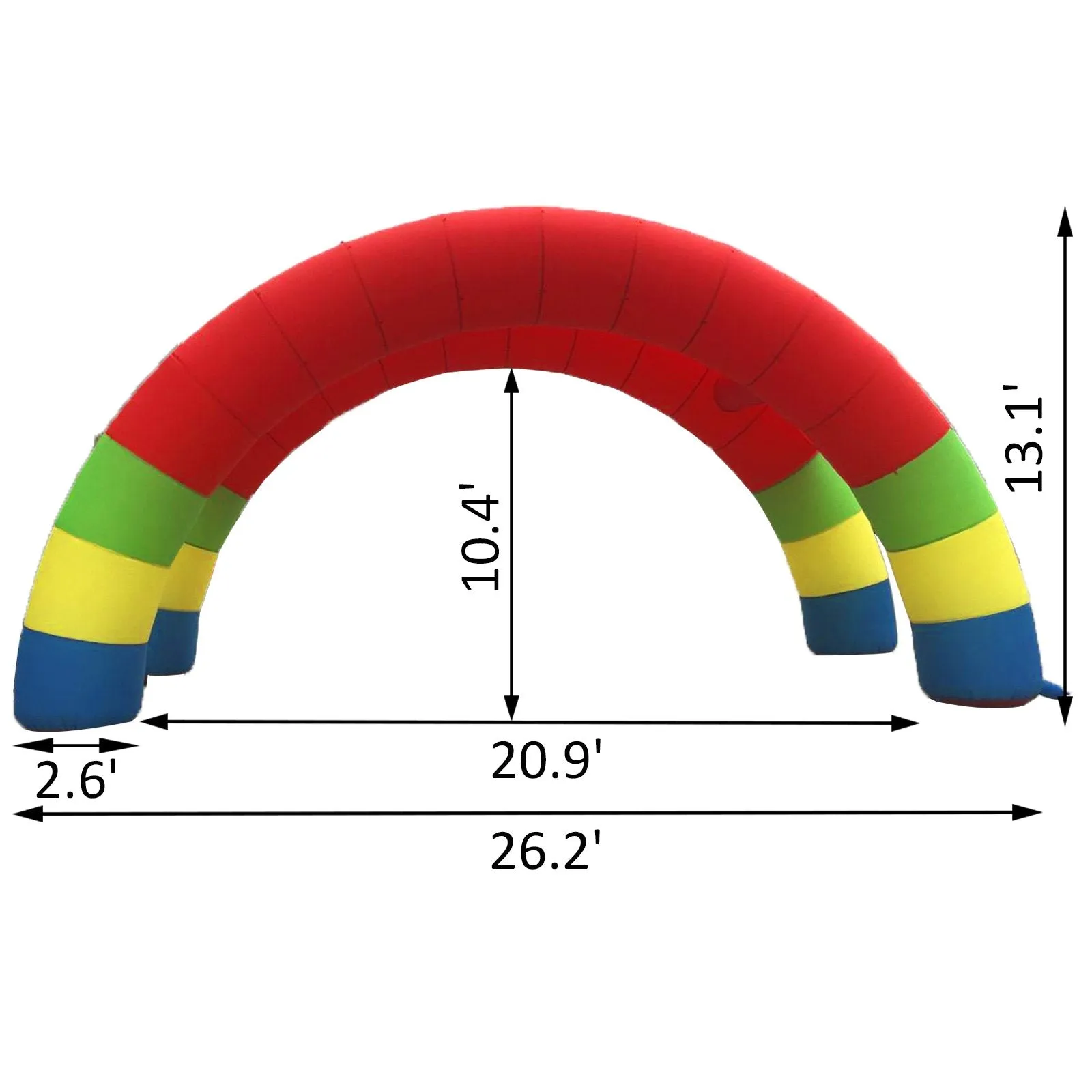 Vevor Inflatable Twin Arches 26.2' x 13.1' Rainbow with 370W Blower Durable Oxford Cloth New